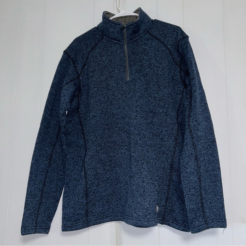 Eddie Bauer Men's Navy Heather Quarter-Zip Pullover